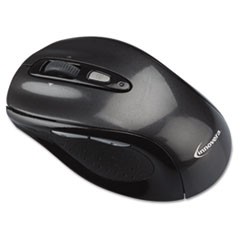 Wireless Optical Mouse with Micro USB, 2.4 GHz Frequency/32 ft Wireless Range, Left/Right Hand Use, Gray/Black